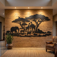 African Safari Metal Wall Art