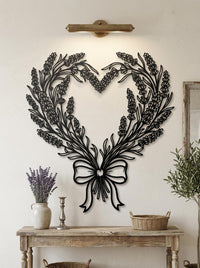 Lavender Heart Metal Wall Art