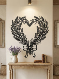 Lavender Heart Metal Wall Art