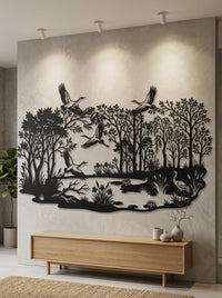 Rustic Crane Metal Wall Art