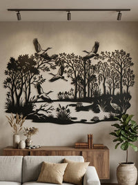 Rustic Crane Metal Wall Art
