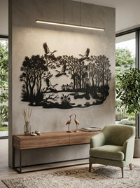 Rustic Crane Metal Wall Art