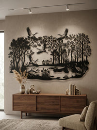 Rustic Crane Metal Wall Art