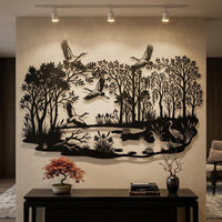 Rustic Crane Metal Wall Art