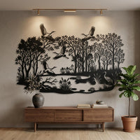 Rustic Crane Metal Wall Art