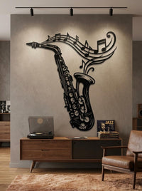 Saxophone Metal Wall Art