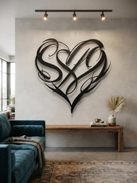 Abstract Heart Metal Wall Art
