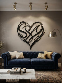 Abstract Heart Metal Wall Art