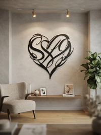 Abstract Heart Metal Wall Art