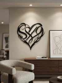 Abstract Heart Metal Wall Art