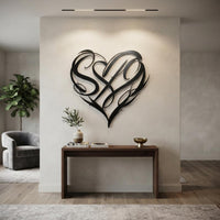 Abstract Heart Metal Wall Art