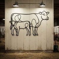Cow Calf Metal Wall Art