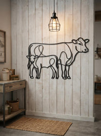 Cow Calf Metal Wall Art