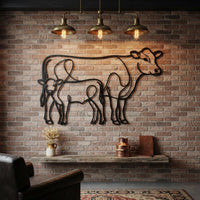 Cow Calf Metal Wall Art