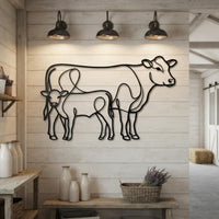Cow Calf Metal Wall Art