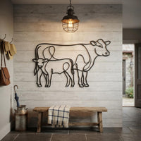 Cow Calf Metal Wall Art