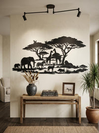 African Safari Metal Wall Art