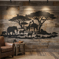African Safari Metal Wall Art