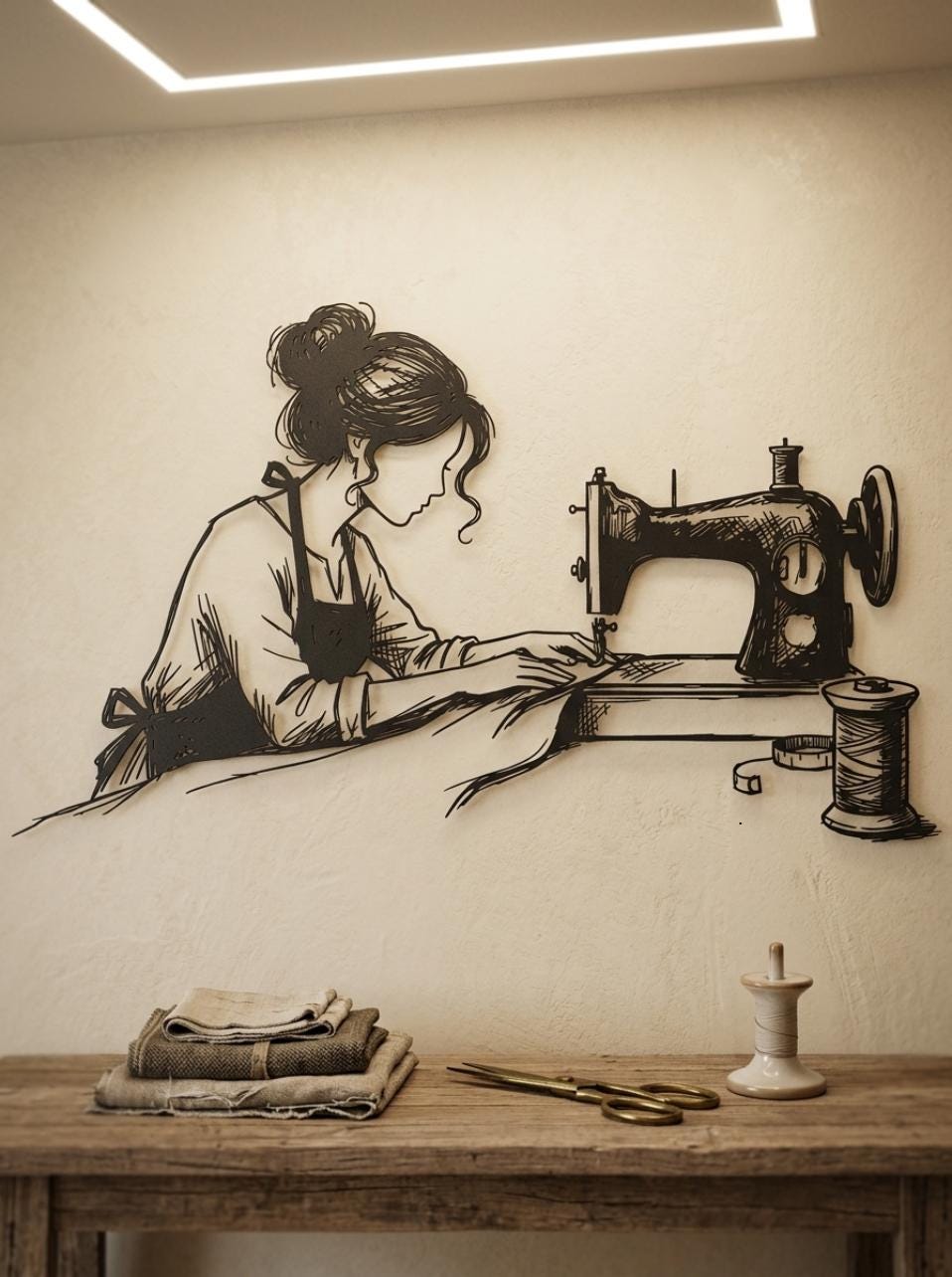 Sewing Machine Metal Wall Art