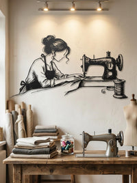 Sewing Machine Metal Wall Art