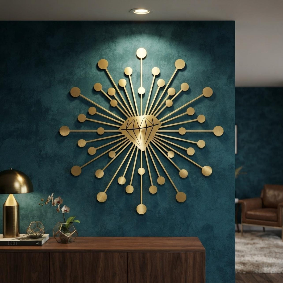 Diamond Sunburst Metal Wall Art