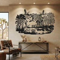 Rustic Crane Metal Wall Art