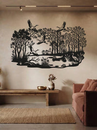 Rustic Crane Metal Wall Art