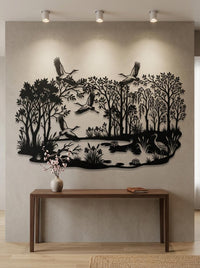 Rustic Crane Metal Wall Art