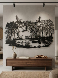 Rustic Crane Metal Wall Art