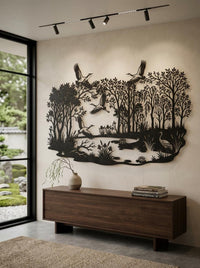 Rustic Crane Metal Wall Art
