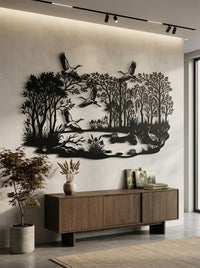 Rustic Crane Metal Wall Art