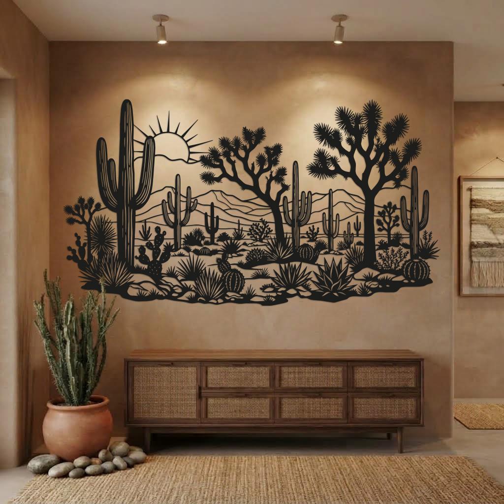 Desert Cactus Metal Wall Art