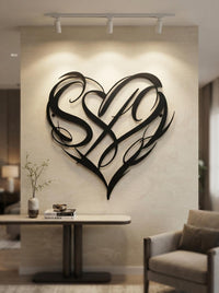 Abstract Heart Metal Wall Art