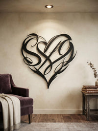 Abstract Heart Metal Wall Art