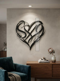 Abstract Heart Metal Wall Art