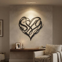 Abstract Heart Metal Wall Art