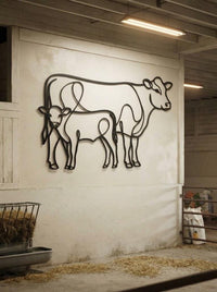 Cow Calf Metal Wall Art