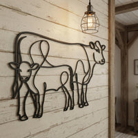 Cow Calf Metal Wall Art