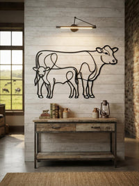 Cow Calf Metal Wall Art