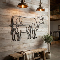 Cow Calf Metal Wall Art