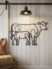 Cow Calf Metal Wall Art