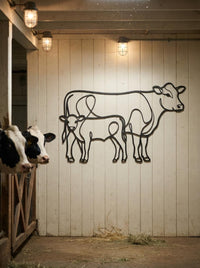 Cow Calf Metal Wall Art