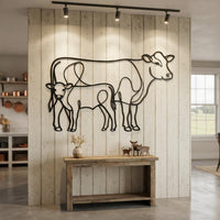 Cow Calf Metal Wall Art