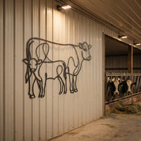 Cow Calf Metal Wall Art