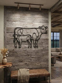 Cow Calf Metal Wall Art
