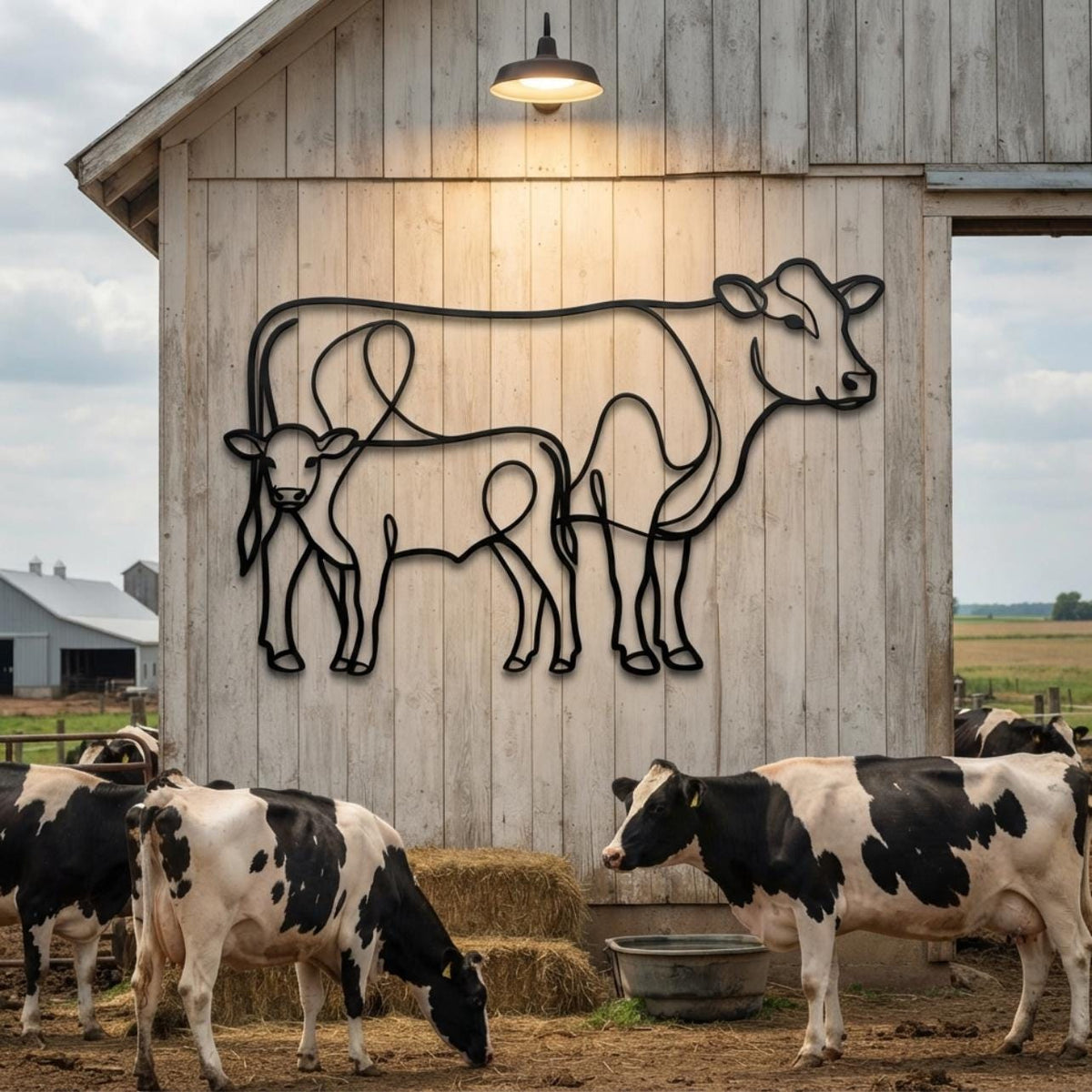 Cow Calf Metal Wall Art