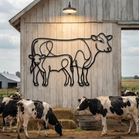 Cow Calf Metal Wall Art