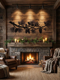 Pine Branch Metal Wall Art