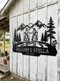 Personalized Horse Couple Sign
