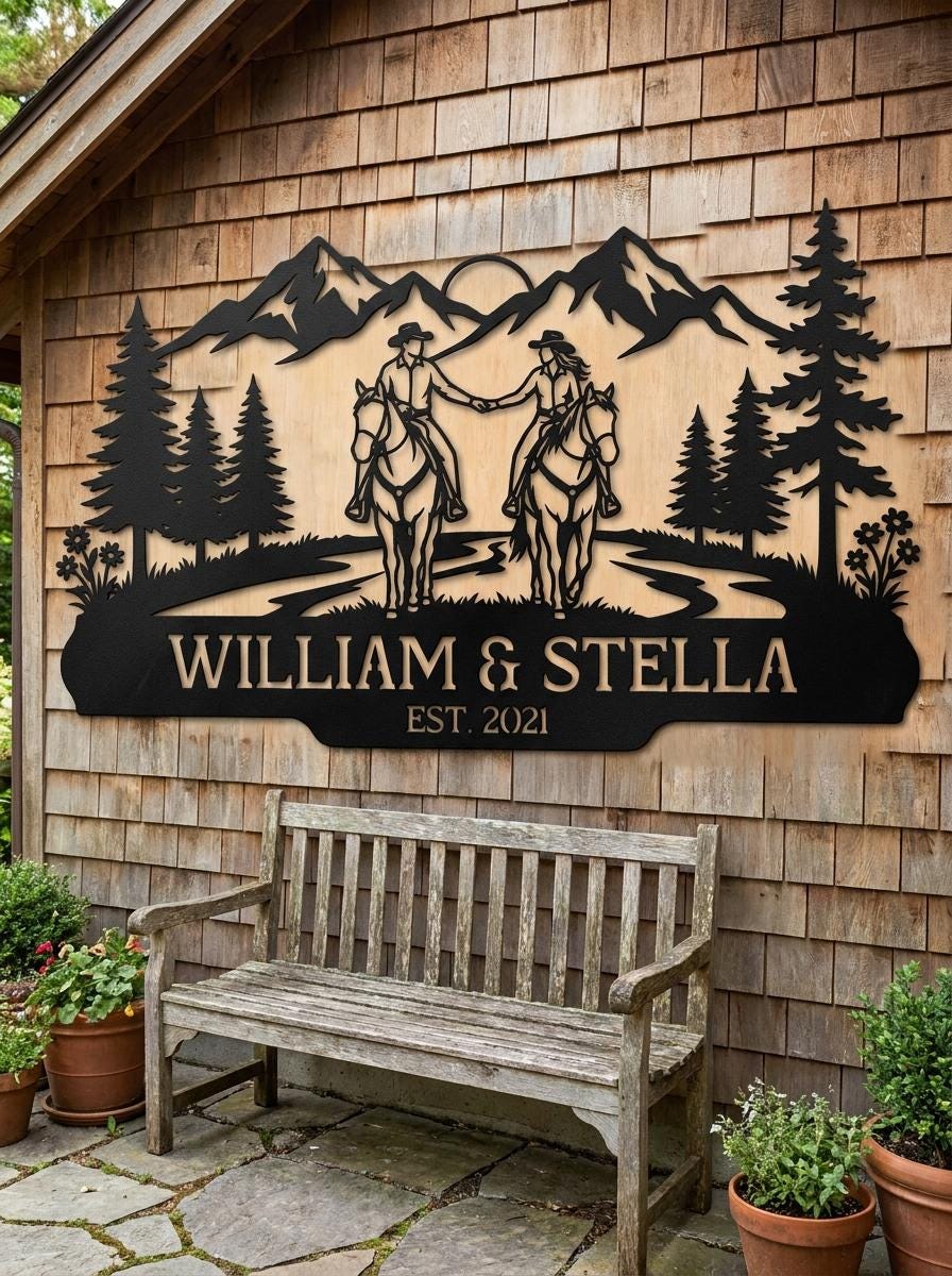 Personalized Horse Couple Sign